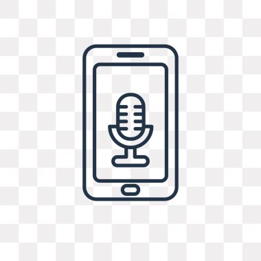 Akıllı telefon vektör anahat simgesini şeffaf arka plan üzerinde yüksek kalitede doğrusal Smartphone saydamlık kavramı izole olabilir kullanılan web ve mobil