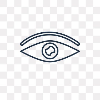 Göz vektör anahat simgesini şeffaf arka plan üzerinde yüksek kalitede doğrusal göz saydamlık kavramı izole olabilir kullanılan web ve mobil
