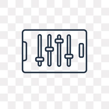 Denetimi vektör anahat simgesini şeffaf arka plan üzerinde yüksek kalitede doğrusal denetim saydamlık kavramı izole olabilir kullanılan web ve mobil