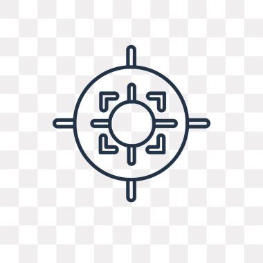 Hedef vektör anahat simgesini şeffaf arka plan üzerinde yüksek kalitede doğrusal hedef saydamlık kavramı izole olabilir kullanılan web ve mobil