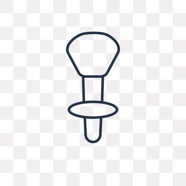 Eğimli makyaj fırça vektör anahat simgesini şeffaf arka plan üzerinde yüksek kalitede doğrusal eğimli makyaj fırça saydamlık kavramı izole olabilir kullanılan web ve mobil