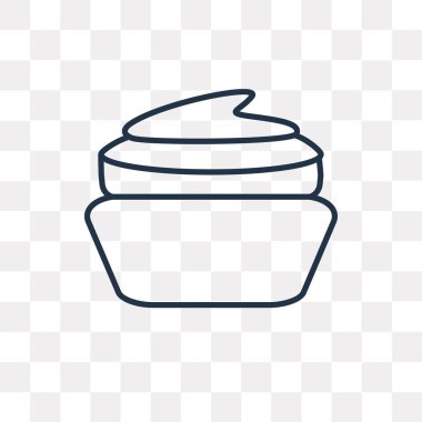 Yüz kremi vektör anahat simgesini şeffaf arka plan üzerinde yüksek kalitede doğrusal yüz kremi saydamlık kavramı izole olabilir kullanılan web ve mobil