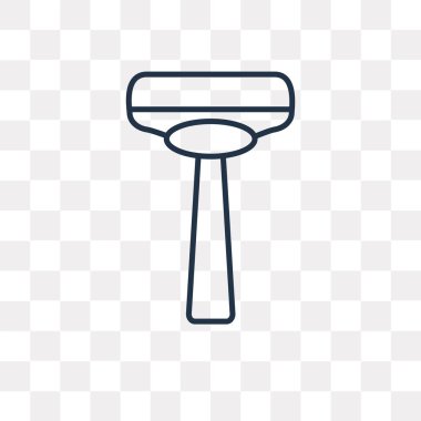 Tek kullanımlık ustura vektör anahat simgesini şeffaf arka plan üzerinde yüksek kalitede doğrusal tek jilet saydamlık kavramı izole olabilir kullanılan web ve mobil