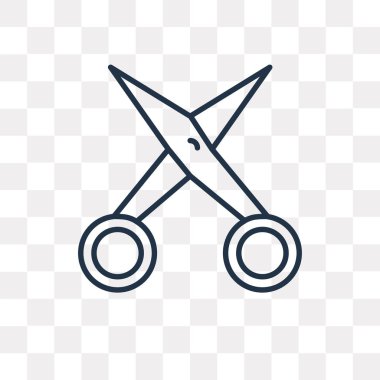 Manikür makası vektör anahat simgesini şeffaf arka plan üzerinde yüksek kalitede doğrusal manikür makası saydamlık kavramı izole olabilir kullanılan web ve mobil