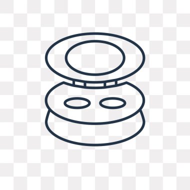 Küçük makyaj kutusu vektör anahat simgesini şeffaf arka plan üzerinde yüksek kalitede doğrusal küçük makyaj kutusu saydamlık kavramı izole olabilir kullanılan web ve mobil