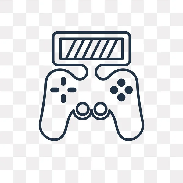 Gamepad Vector Overzicht Pictogram Geïsoleerd Transparante Achtergrond Hoge Kwaliteit Lineaire — Stockvector