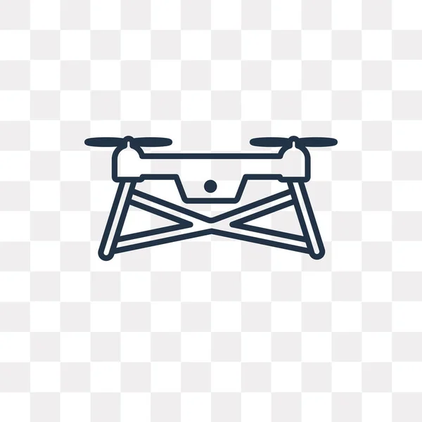 Drone Vektor Konturen Ikonen Isolerad Transparent Bakgrund Högkvalitativa Linjära Drone — Stock vektor