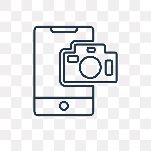 Camera Vector Outline Icon Isolated Transparent Background High Quality Linear — Stock Vector