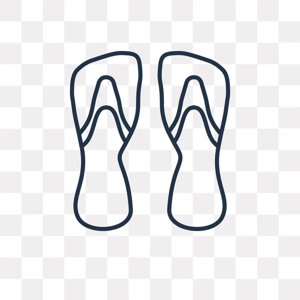 Zwei Flip Flops Vektor Outline Symbol Isoliert Auf Transparentem Hintergrund — Stockvektor