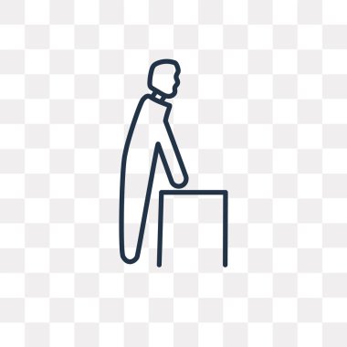 Yaşlı adam yürüme vektör anahat simgesini şeffaf arka plan üzerinde yüksek kalitede doğrusal yaşlı adam yürüme saydamlık kavramı izole kullanılan web ve mobil olabilir