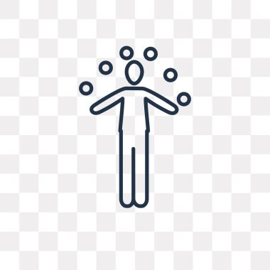 Sirk adam vektör anahat simgesini şeffaf arka plan üzerinde yüksek kalitede doğrusal sirk adam saydamlık kavramı izole olabilir kullanılan web ve mobil