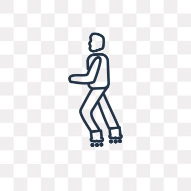 Adam patinaj vektör anahat simgesini şeffaf arka plan üzerinde yüksek kalitede doğrusal adam paten saydamlık kavramı izole olabilir kullanılan web ve mobil