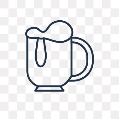 Saydam arka plan üzerinde yüksek kalitede doğrusal köpüklü bira Jar saydamlık kavramı izole köpüklü bira Jar vektör anahat simgesini kullandığınız web ve mobil olabilir