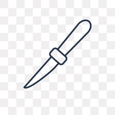 İnce bıçak vektör anahat simgesini şeffaf arka plan üzerinde yüksek kalitede doğrusal ince bıçak saydamlık kavramı izole olabilir kullanılan web ve mobil