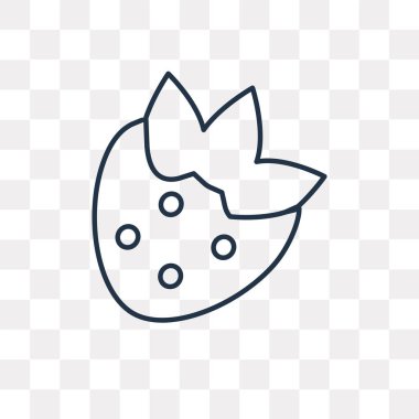 Çilek çizim vektör anahat simgesini izole şeffaf arka plan üzerinde yüksek kalitede doğrusal çilek çizim saydamlık kavramı kullanılan web ve mobil olabilir