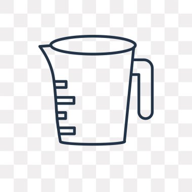 Ölçüm kavanoz vektör anahat simgesini şeffaf arka plan üzerinde yüksek kalitede Doğrusal ölçüm kavanoz saydamlık kavramı izole olabilir kullanılan web ve mobil