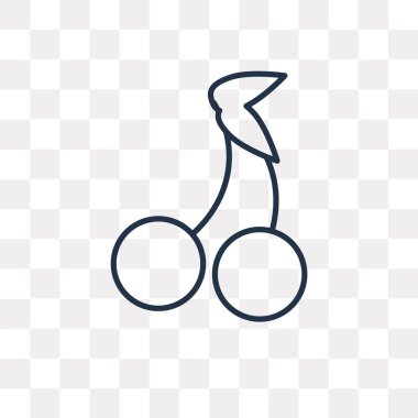 İki kiraz anahat simgesini şeffaf arka plan üzerinde izole vektör, yüksek kalitede doğrusal iki kiraz saydamlık kavramı kullanılan web ve mobil olabilir