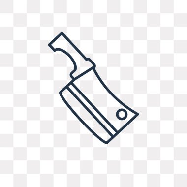 Büyük bıçak vektör anahat simgesini şeffaf arka plan üzerinde yüksek kalitede doğrusal büyük bıçak saydamlık kavramı izole olabilir kullanılan web ve mobil