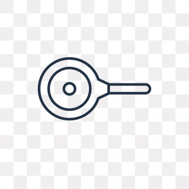 Tava gelen Top vektör anahat simgesini şeffaf arka plan üzerinde yüksek kalitede doğrusal kızartma tavası üstten saydamlık kavramı izole olabilir kullanılan web ve mobil