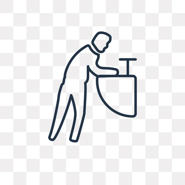 Wassen Van Handen Vector Overzicht Pictogram Geïsoleerd Transparante Achtergrond Kunnen — Stockvector