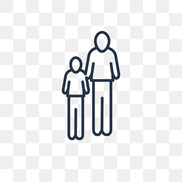 Kind Mit Mann Vektor Konturen Symbol Isoliert Auf Transparentem Hintergrund — Stockvektor