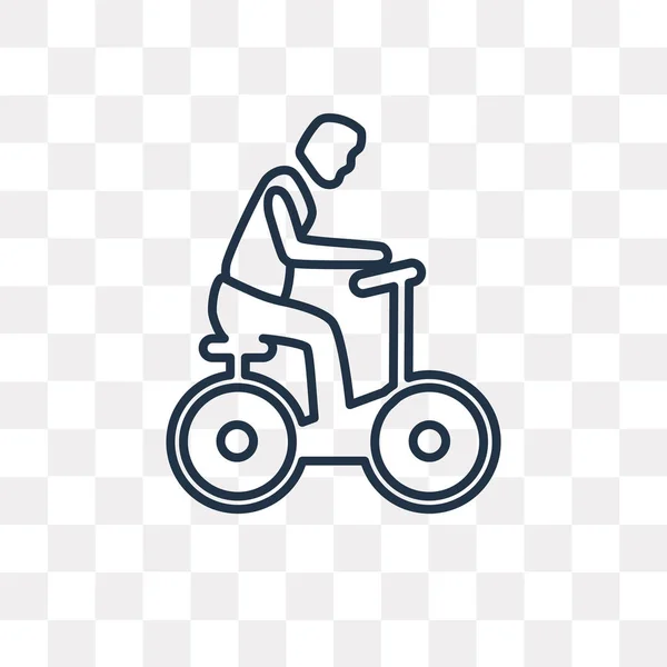 Man Riding Bicylce Vector Outline Icon Isolated Transparent Background High — Stock Vector