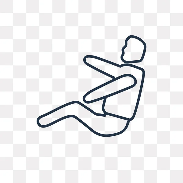 Man Falling Icône Contour Vectoriel Isolé Sur Fond Transparent Haute — Image vectorielle