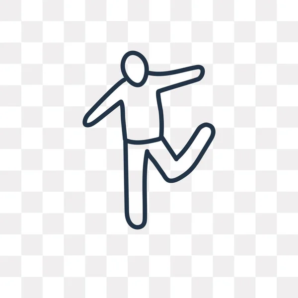 Stick Man Running Icône Contour Vectoriel Isolé Sur Fond Transparent — Image vectorielle