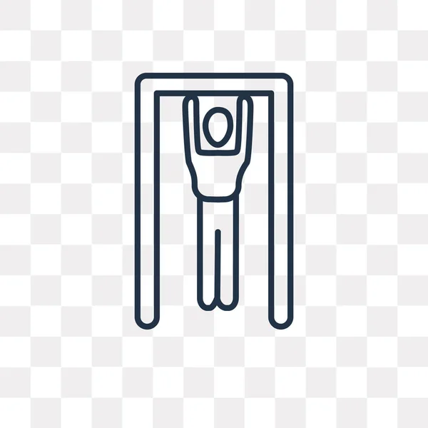 Mann Hebebügel Vektor Umriss Symbol Isoliert Auf Transparentem Hintergrund Hohe — Stockvektor