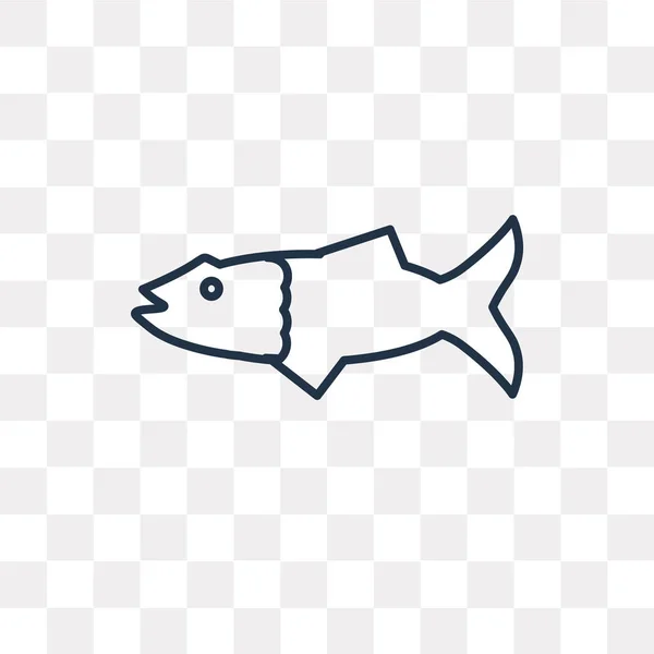 Kuchyni Fish Vektorové Ikonu Obrysu Izolované Průhledné Pozadí Vysoce Kvalitní — Stockový vektor