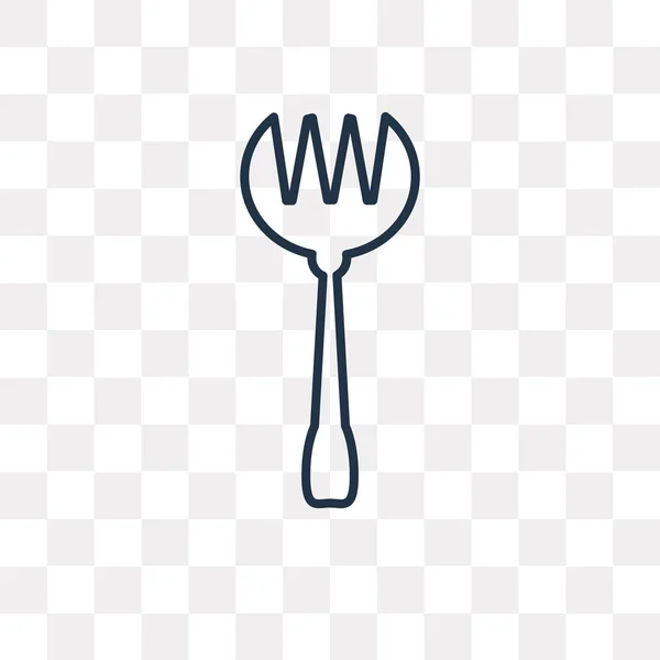 Salad Fork Vector Outline Icon Isolated Transparent Background High Quality — Stock Vector