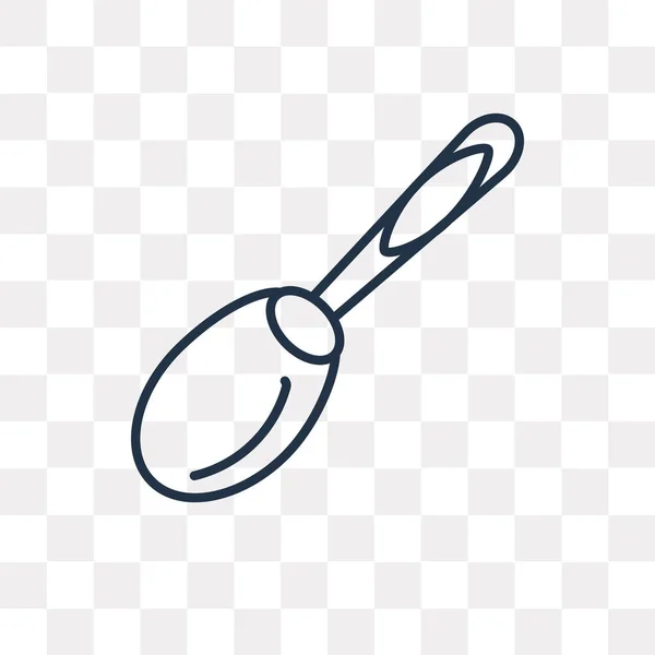 Soup Spoon Vector Outline Icon Isolated Transparent Background High Quality — Stock Vector