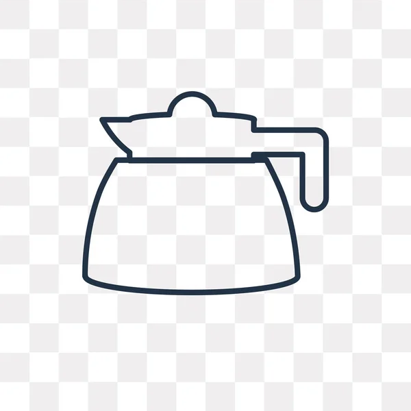 Кофе Пот Векторный Контур Значок Изолированы Прозрачном Фоне Высокое Качество — стоковый вектор