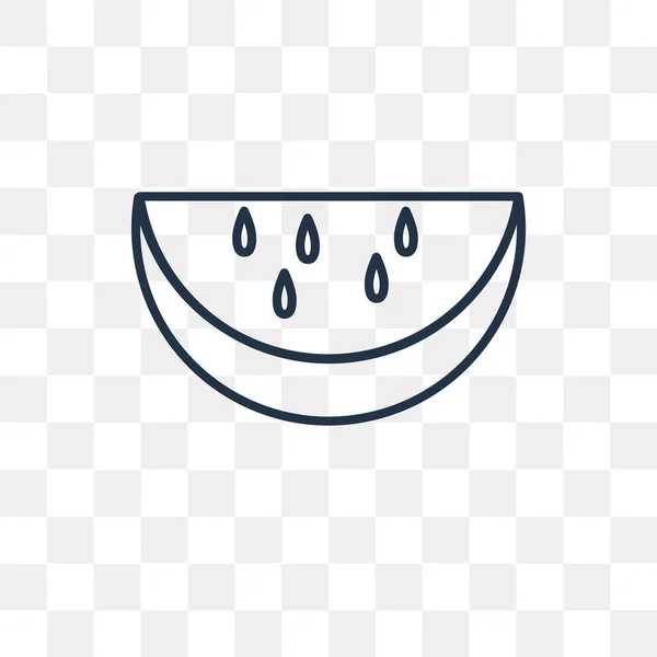 Watermellon Slice Icono Contorno Vectorial Aislado Sobre Fondo Transparente Concepto — Archivo Imágenes Vectoriales