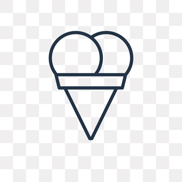 Twee Ballen Ice Cream Cone Vector Overzicht Icon Geïsoleerd Transparante — Stockvector