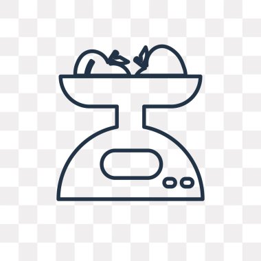 Elektrik ağırlık ölçek vektör anahat simgesini şeffaf arka plan üzerinde yüksek kalitede doğrusal elektrik ağırlık ölçek saydamlık kavramı izole kullanılan web ve mobil olabilir