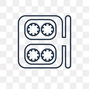 Vektör anahat simgesini şeffaf arka plan üzerinde izole madencilik, yüksek kalitede doğrusal incelemesi saydamlık kavramı kullanılan web ve mobil olabilir