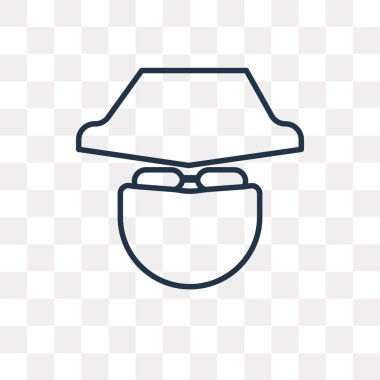 Anonim vektör anahat simgesini şeffaf arka plan üzerinde yüksek kalitede doğrusal anonim saydamlık kavramı izole olabilir kullanılan web ve mobil