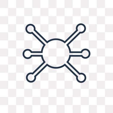 Ağ vektör anahat simgesini şeffaf arka plan üzerinde yüksek kalitede doğrusal ağ saydamlık kavramı izole olabilir kullanılan web ve mobil