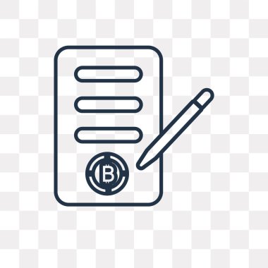 Sözleşme vektör anahat simgesini şeffaf arka plan üzerinde yüksek kalitede doğrusal sözleşme saydamlık kavramı izole olabilir kullanılan web ve mobil