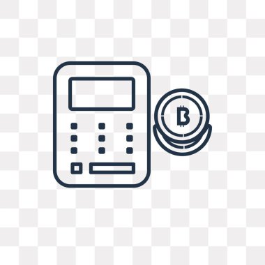 Bitcoin vektör anahat simgesini şeffaf arka plan üzerinde yüksek kalitede doğrusal Bitcoin saydamlık kavramı izole olabilir kullanılan web ve mobil