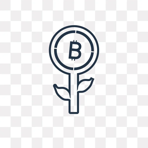 Icono Contorno Vector Bitcoin Aislado Sobre Fondo Transparente Concepto Transparencia — Vector de stock