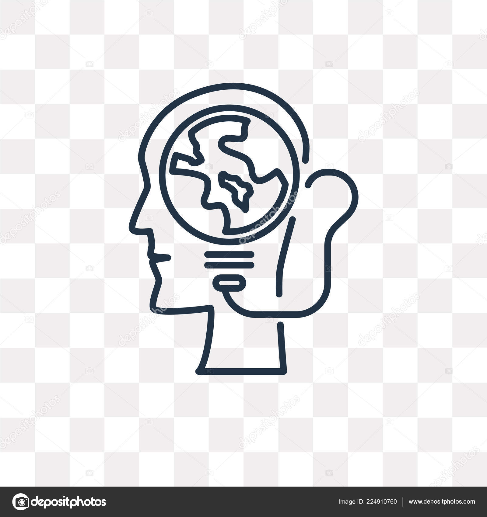 Think Vector Outline Icon Isolated Transparent Background High Quality Linear Vector Image By C Mmvector Vector Stock