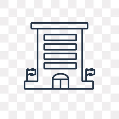 Embassy vektör anahat simgesini şeffaf arka plan üzerinde yüksek kalitede doğrusal Embassy saydamlık kavramı izole olabilir kullanılan web ve mobil