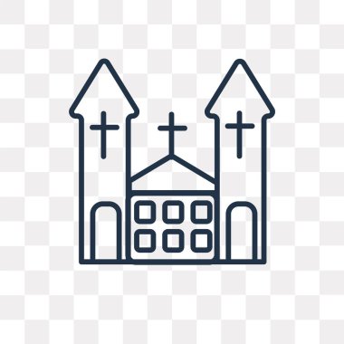 Saydam arka plan üzerinde yüksek kalitede doğrusal Chuch saydamlık kavramı izole Chuch vektör anahat simgesini kullandığınız web ve mobil olabilir
