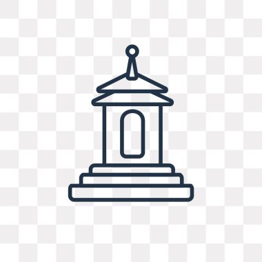 Buddist mezarlığı vektör anahat simgesini şeffaf arka plan üzerinde yüksek kalitede doğrusal Buddist mezarlığı saydamlık kavramı izole olabilir kullanılan web ve mobil