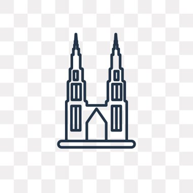 Petronas kuleleri anahat simgesini şeffaf arka plan üzerinde izole vektör, yüksek kalitede doğrusal Petronas kuleleri saydamlık kavramı kullanılan web ve mobil olabilir