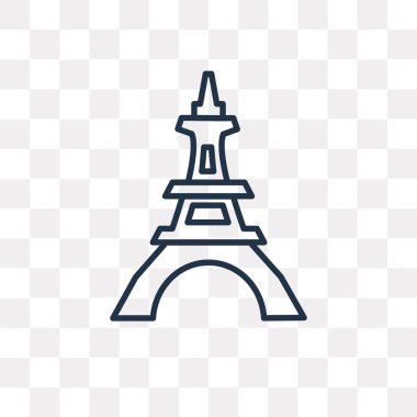 Eyfel Kulesi vektör anahat simgesini şeffaf arka plan üzerinde yüksek kalitede doğrusal Eyfel Kulesi saydamlık kavramı izole olabilir kullanılan web ve mobil