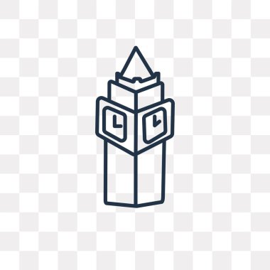 Büyük ben vektör anahat simgesini şeffaf arka plan üzerinde yüksek kalite doğrusal Big ben şeffaflık anlayışı izole olabilir kullanılan web ve mobil