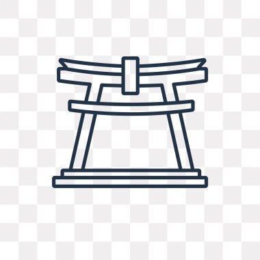 Torii vektör anahat simgesini şeffaf arka plan üzerinde izole kapı, kaliteli doğrusal Torii Kapısı saydamlık kavramı kullanılan web ve mobil olabilir